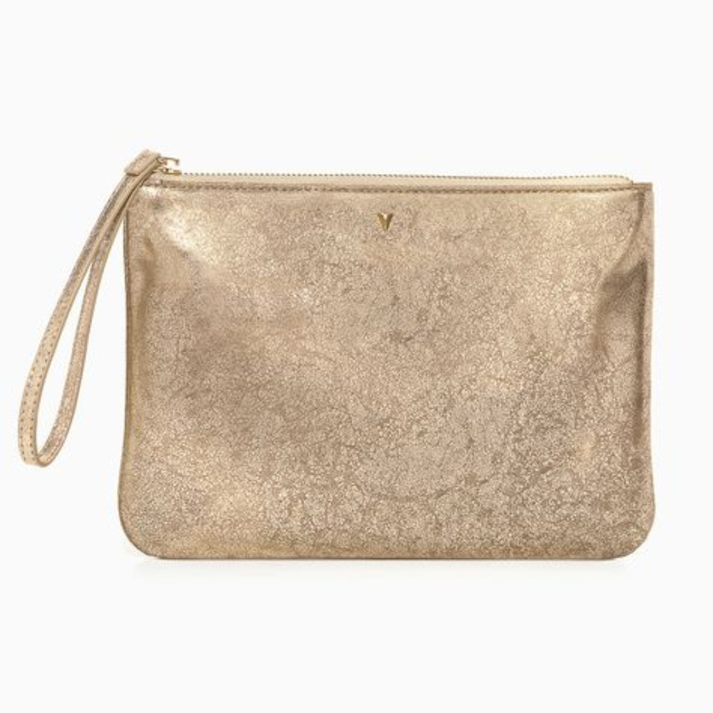 ❌❌SOLD❌❌Stella & Dot In Charge Pouch Gold Clutch - NEW